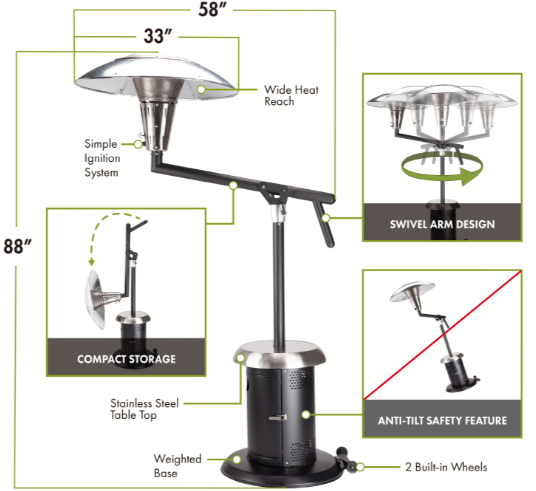 Cuisinart Outdoors Perfect Position Propane Patio Heater