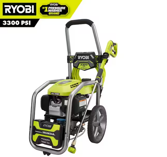 Ryobi 3300 PSI 2.5 GPM Gas Pressure Washer Honda Engine