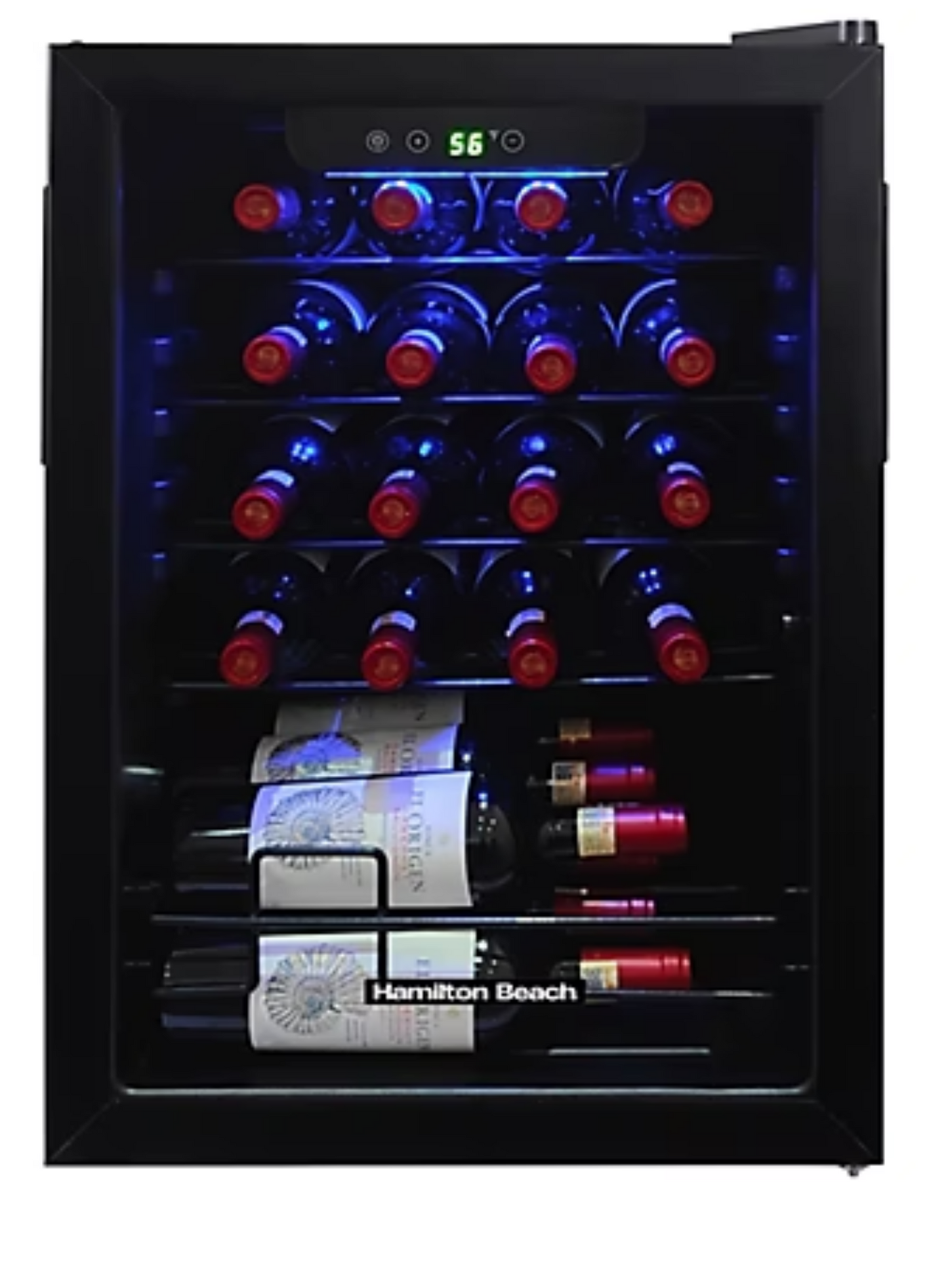 Hamilton Beach 22-Bottle Wine & Beverage Cooler - Platinum Finish