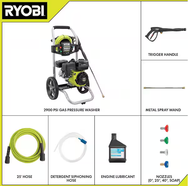 Ryobi 2900 PSI 2.5 GPM Gas Pressure Washer