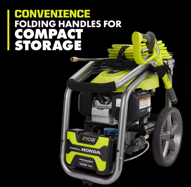 Ryobi 3300 PSI 2.5 GPM Gas Pressure Washer Honda Engine