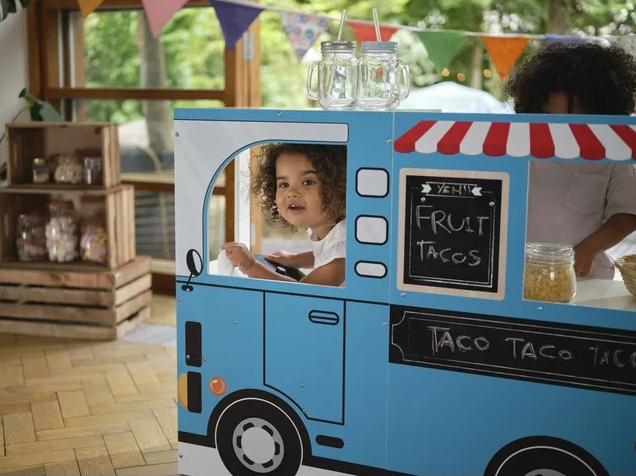 Plum Play 3-in-1 Wooden Street Food Truck and Kitchen with Driving Cab