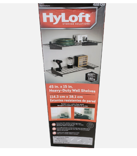 HyLoft 45 in. x 15 in. Steel Wire Garage Wall Shelf